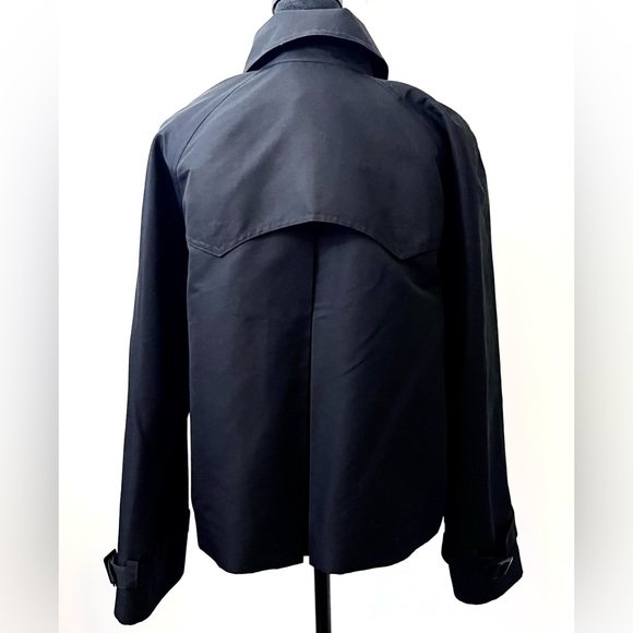Lauren Ralph Lauren Women Black Cropped Button Front Raincoat Jacket Large P - Picture 3 of 11